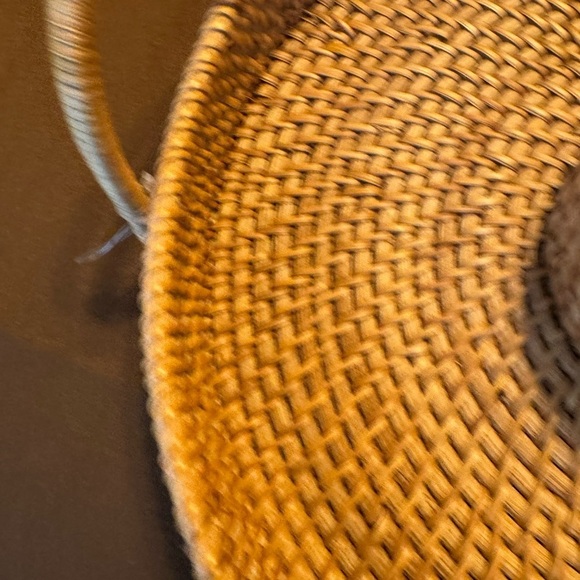 NWOT Beautiful Woven Basket Chips And Dip Bowl W/Handles  Party Fast Shipping - Picture 6 of 16